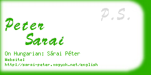 peter sarai business card